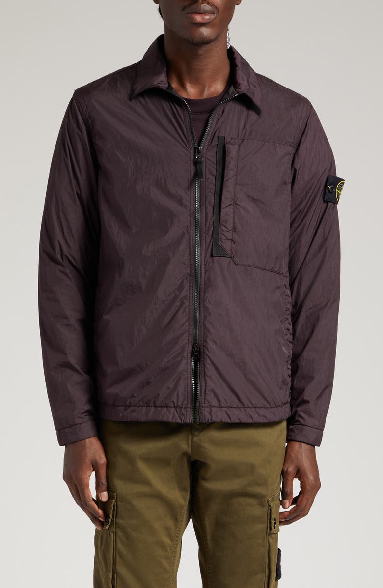 Stone Island Garment Dyed Crinkle Recycled Nylon Overshirt, Main, color, 