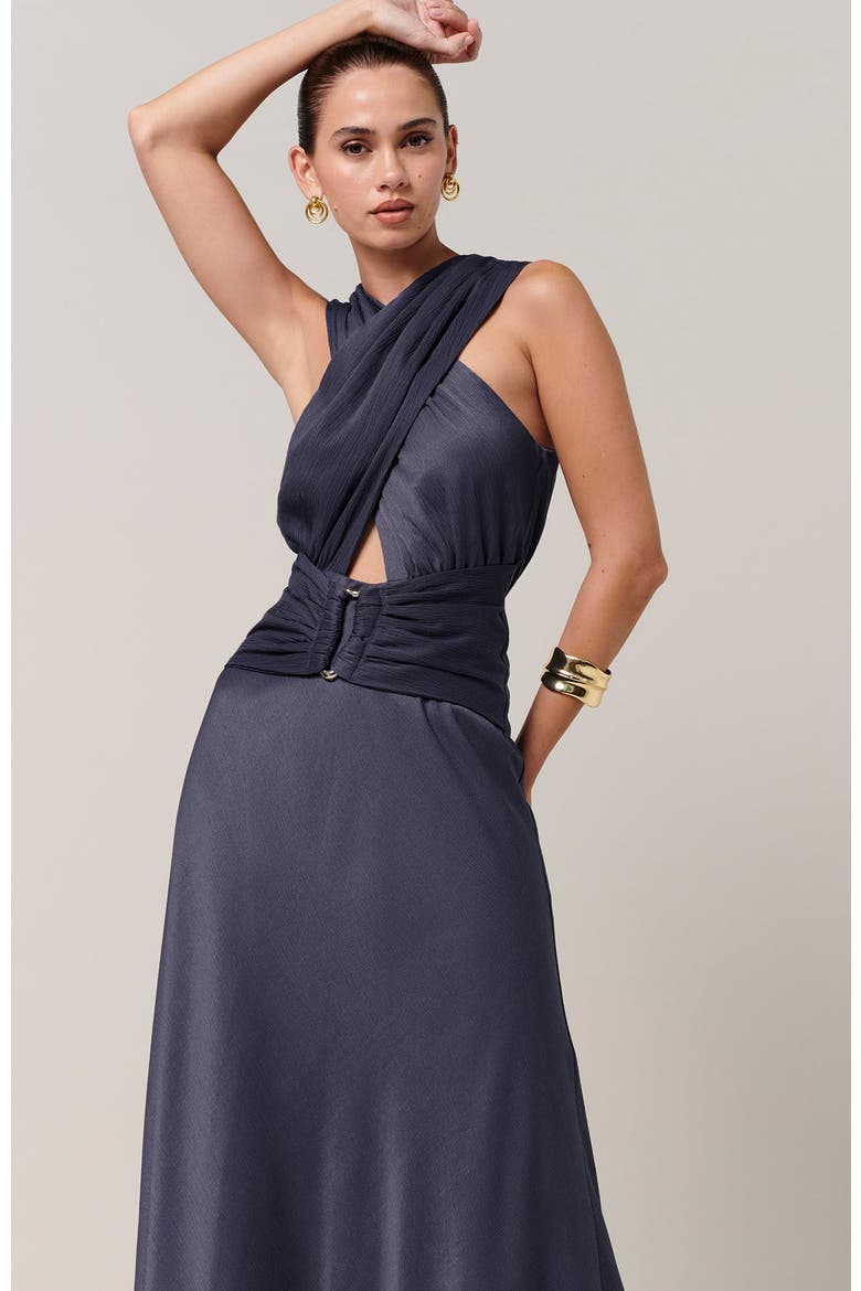 Clover Midi Dress, Alternate, color, Petrol Blue