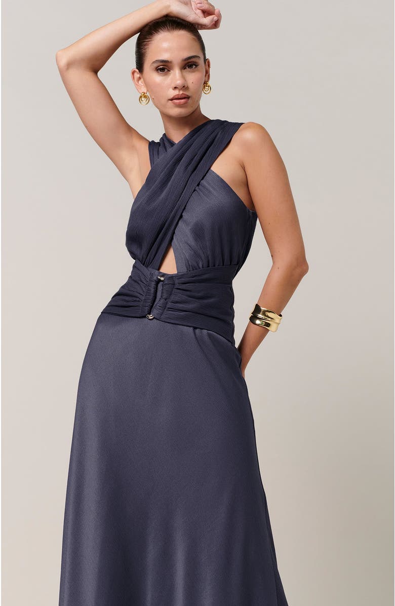 SAVEL Clover Midi Dress, Alternate, color, Petrol Blue