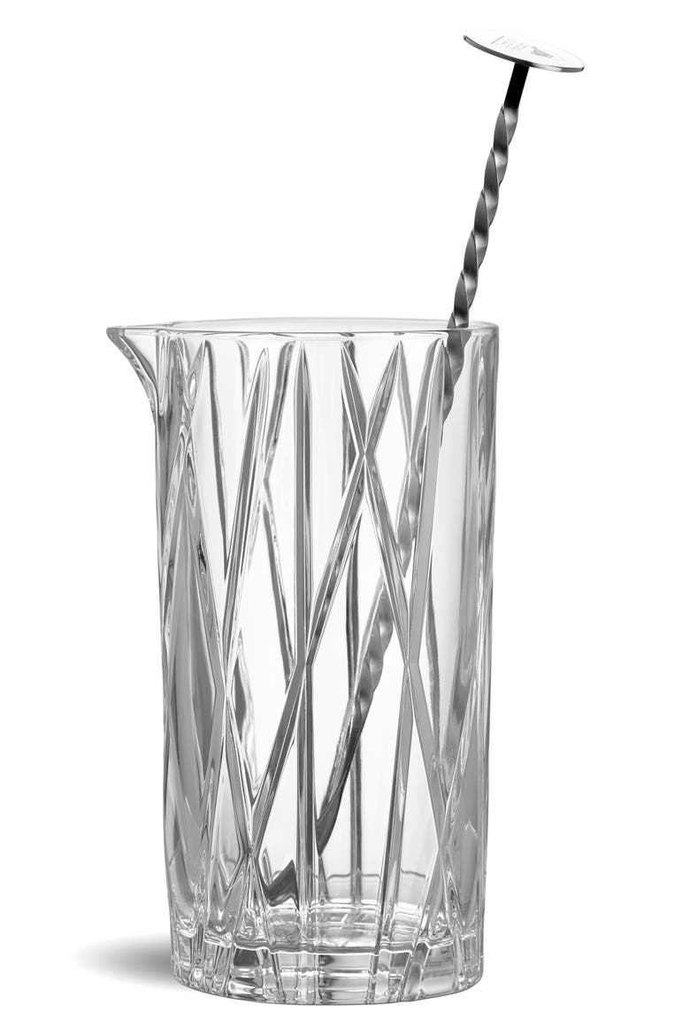 City Mixing Glass & Bar Spoon, Alternate, color, CLEAR