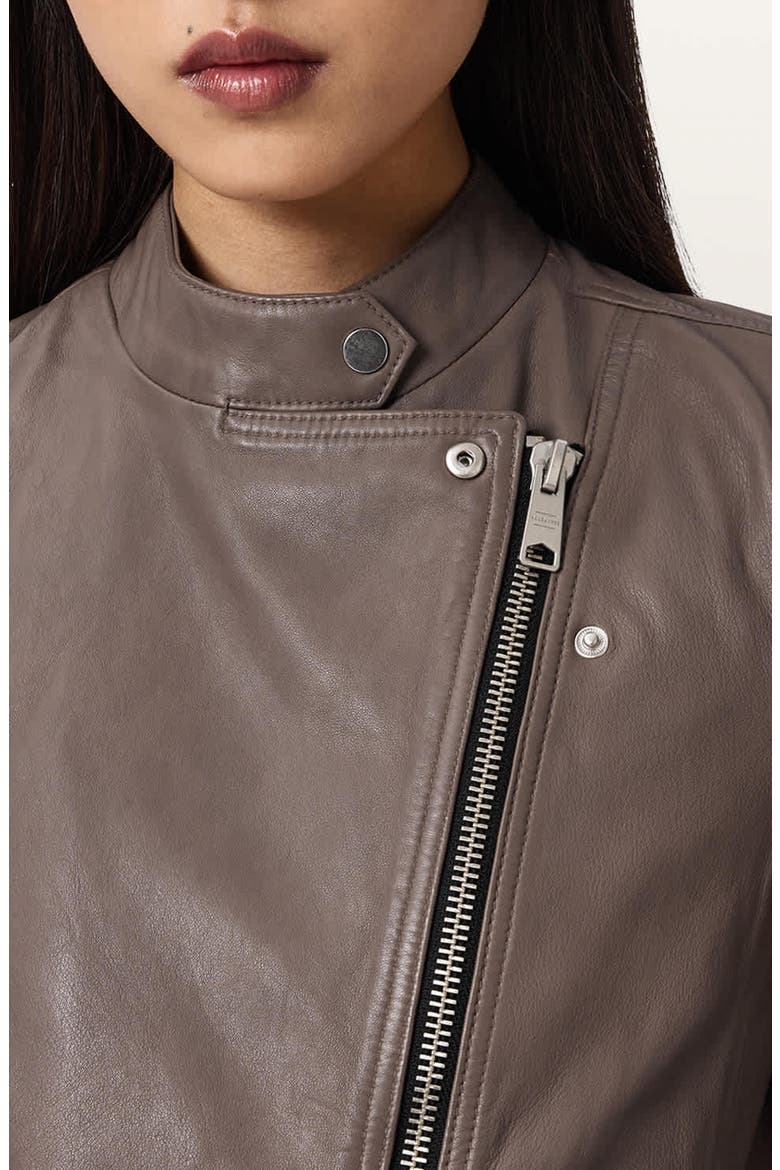 Raul Leather Biker Jacket, Alternate, color, MOCHA BROWN