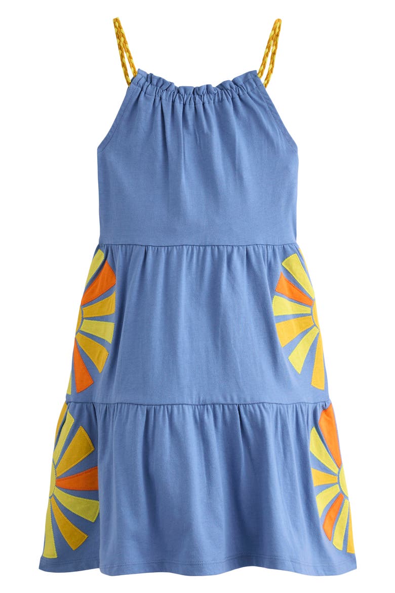 Kids' Enola Appliqué Jersey Dress, Alternate, color, SALT BLUE SUNRAYS