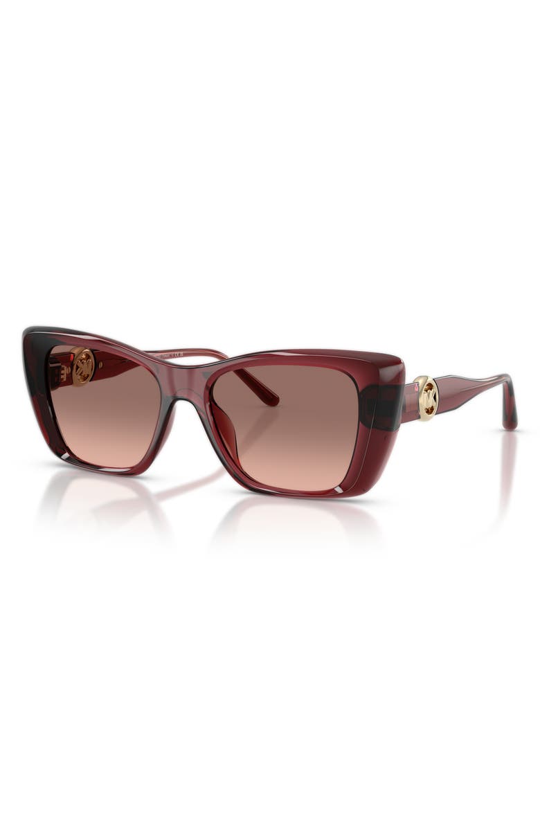 Michael Kors Tokyo 53mm Gradient Square Sunglasses, Alternate, color, Rosewood / Peach Gradient