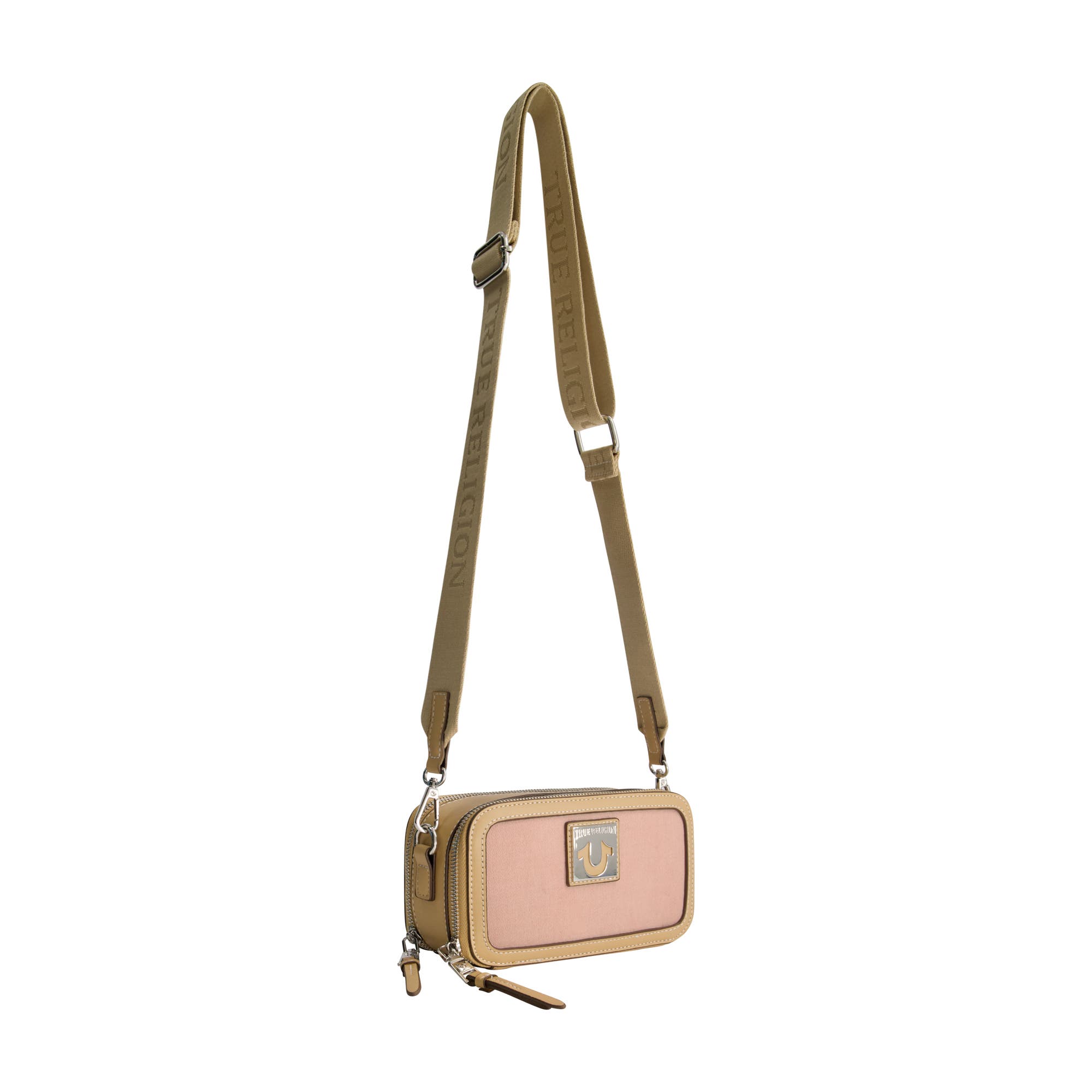 True Religion Horseshoe Plaque Crossbody Camera Bag, Alternate, color, Blush
