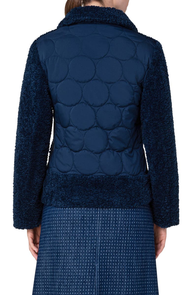 Akris punto Mixed Media Circle Quilted Faux Fur Jacket, Alternate, color,