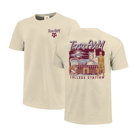 Men's Image One  Natural Texas A&M Aggies Comfort Colors Hand-Drawn Campus Stack T-Shirt