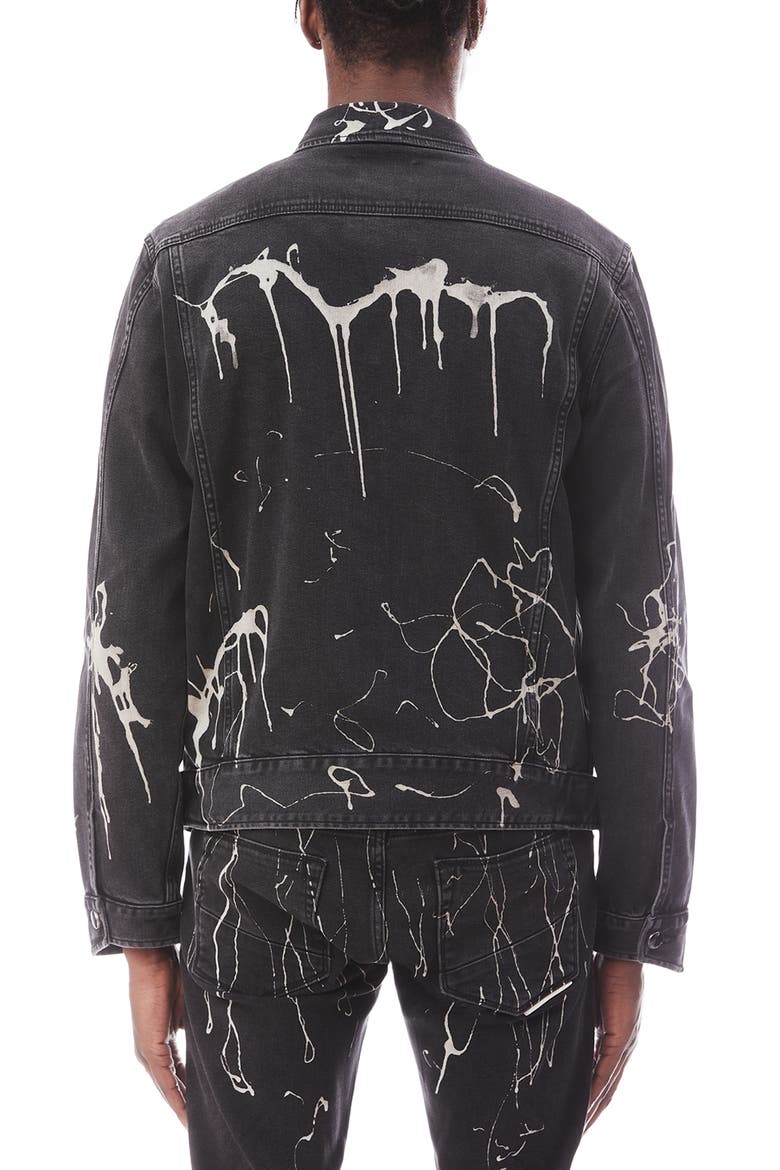 MK2 Paint Splatter Denim Jacket, Alternate, color, BLACK OPIUM