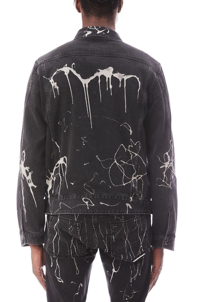 HVMAN MK2 Paint Splatter Denim Jacket, Alternate, color, Black Opium