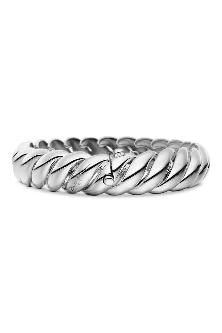 Sculpted Cable Bracelet in Sterling Silver, 14mm, Alternate, color, STERLING SILVER