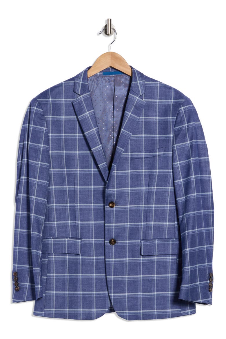 Slim Fit Windowpane Blazer, Alternate, color, BLUE