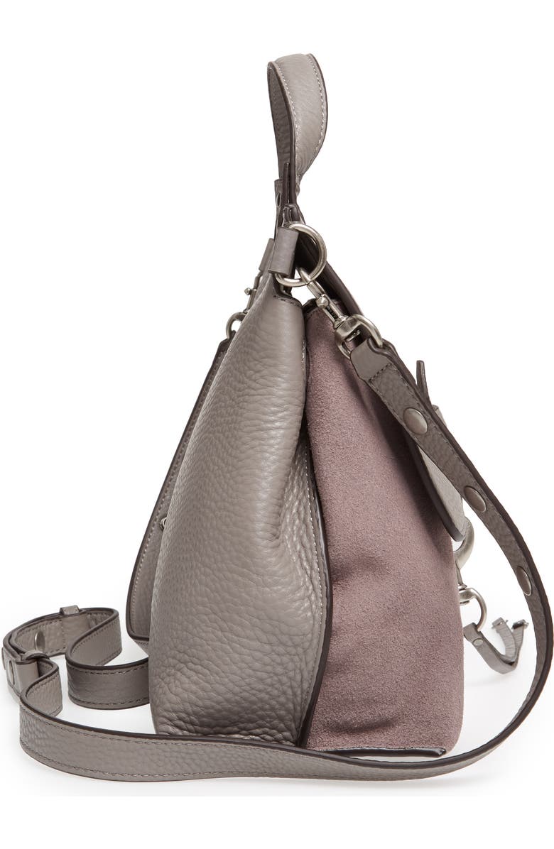 Rebecca Minkoff Medium Keith Suede & Leather Satchel, Alternate, color, Grey