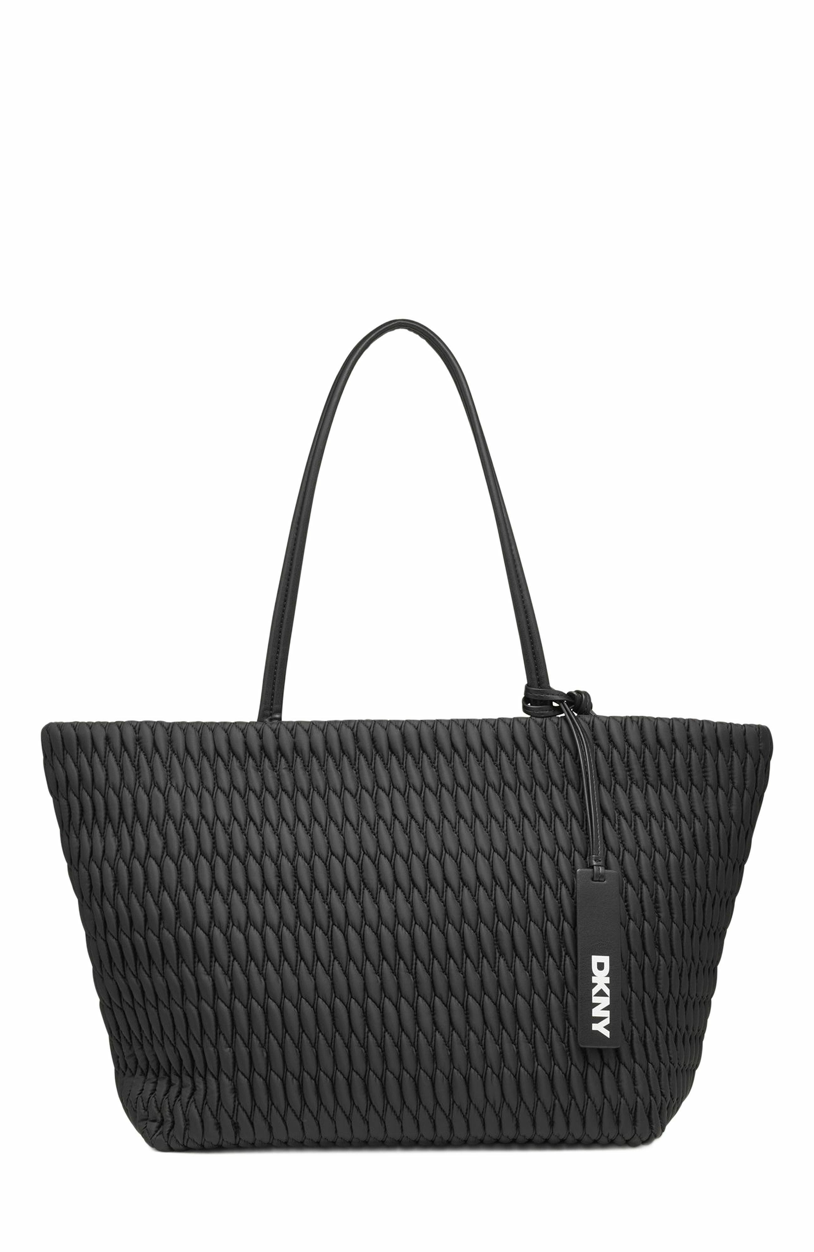 DKNY Mack Large Tote Bag, Main, color, Black/Black