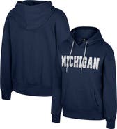 COLOSSEUM Women's Colosseum Navy Michigan Wolverines Reflection Rhinestone Drawcord Pullover Hoodie