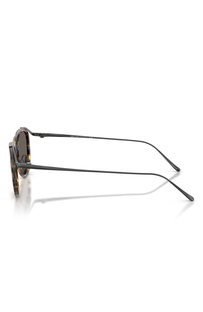 ARMANI 46mm Round Sunglasses, Alternate, color, Matte Black / Dark Grey