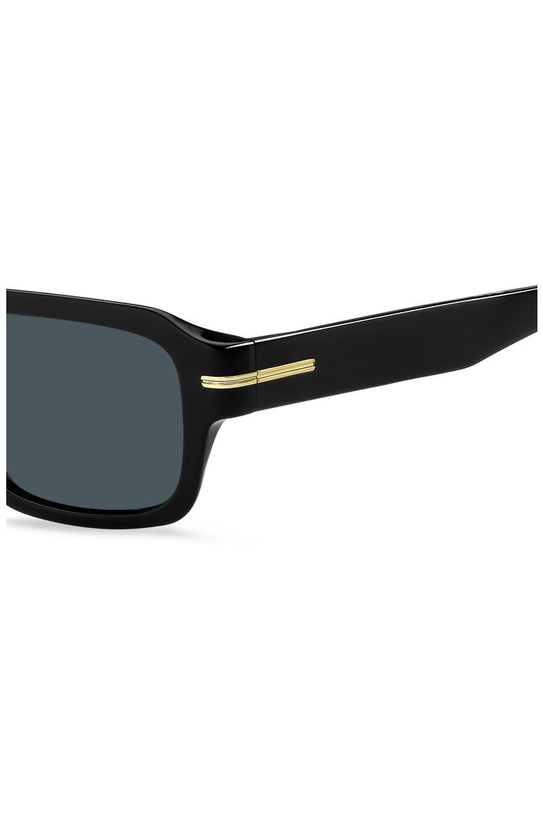 53mm Rectangular Sunglasses, Alternate, color, BLACK