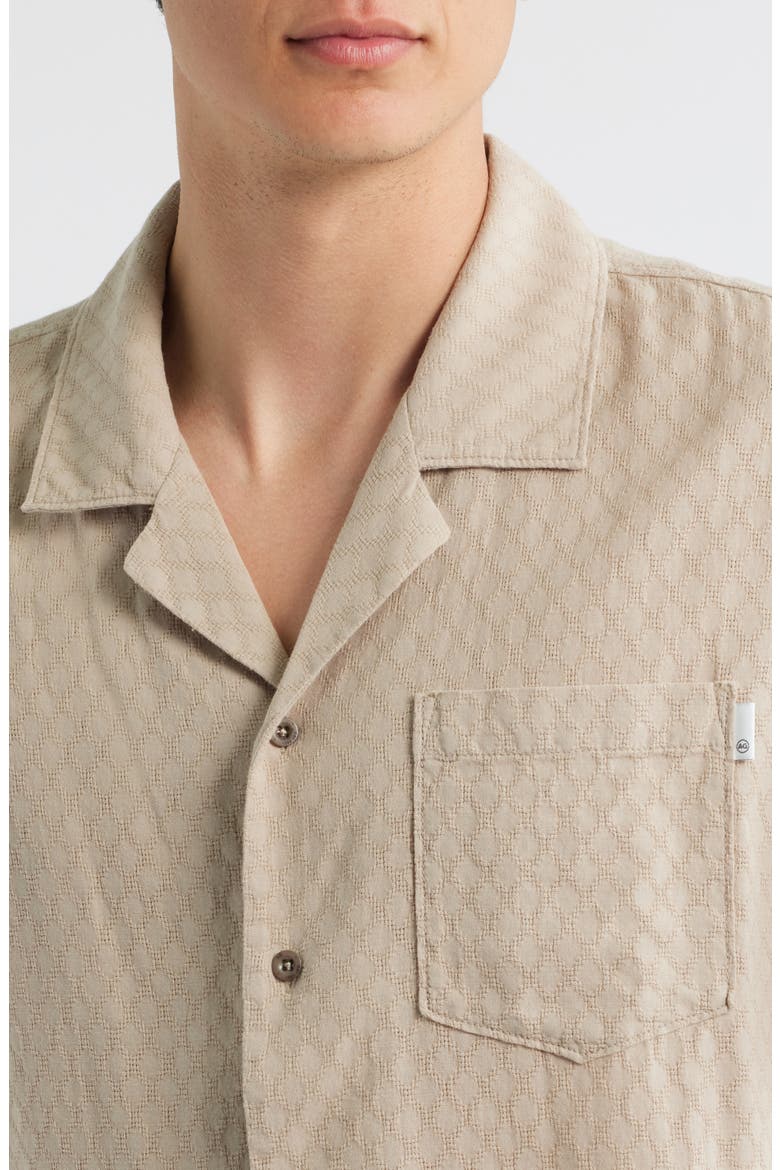 Foster Relaxed Fit Jacquard Camp Shirt, Alternate, color, DRY DUST