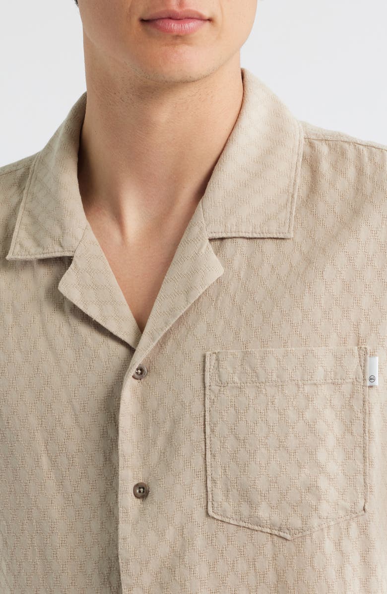 AG Foster Relaxed Fit Jacquard Camp Shirt, Alternate, color, Dry Dust