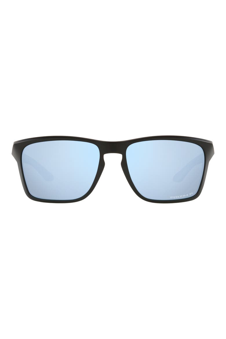 Sylas 60mm Prizm™ Polarized Rectangular Sunglasses, Main, color, MATTE BLACK