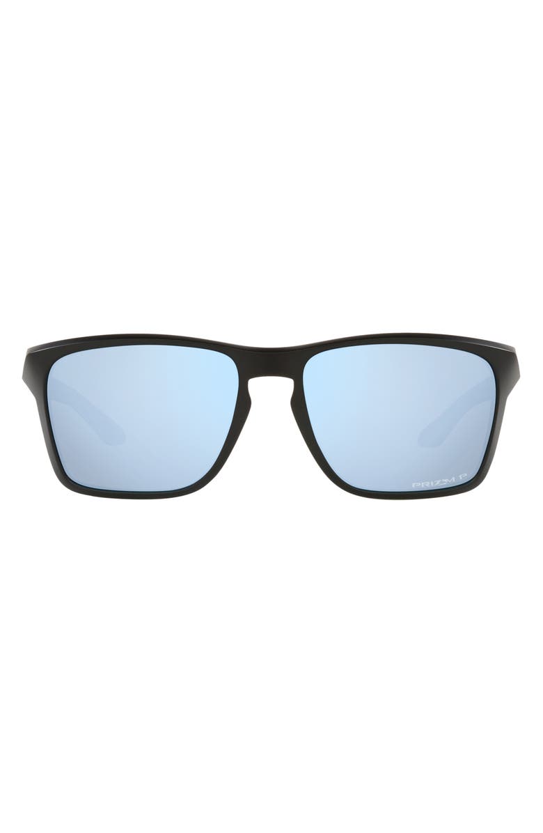 Oakley Sylas 60mm Prizm<sup>™</sup> Polarized Rectangular Sunglasses, Main, color, Matte Black