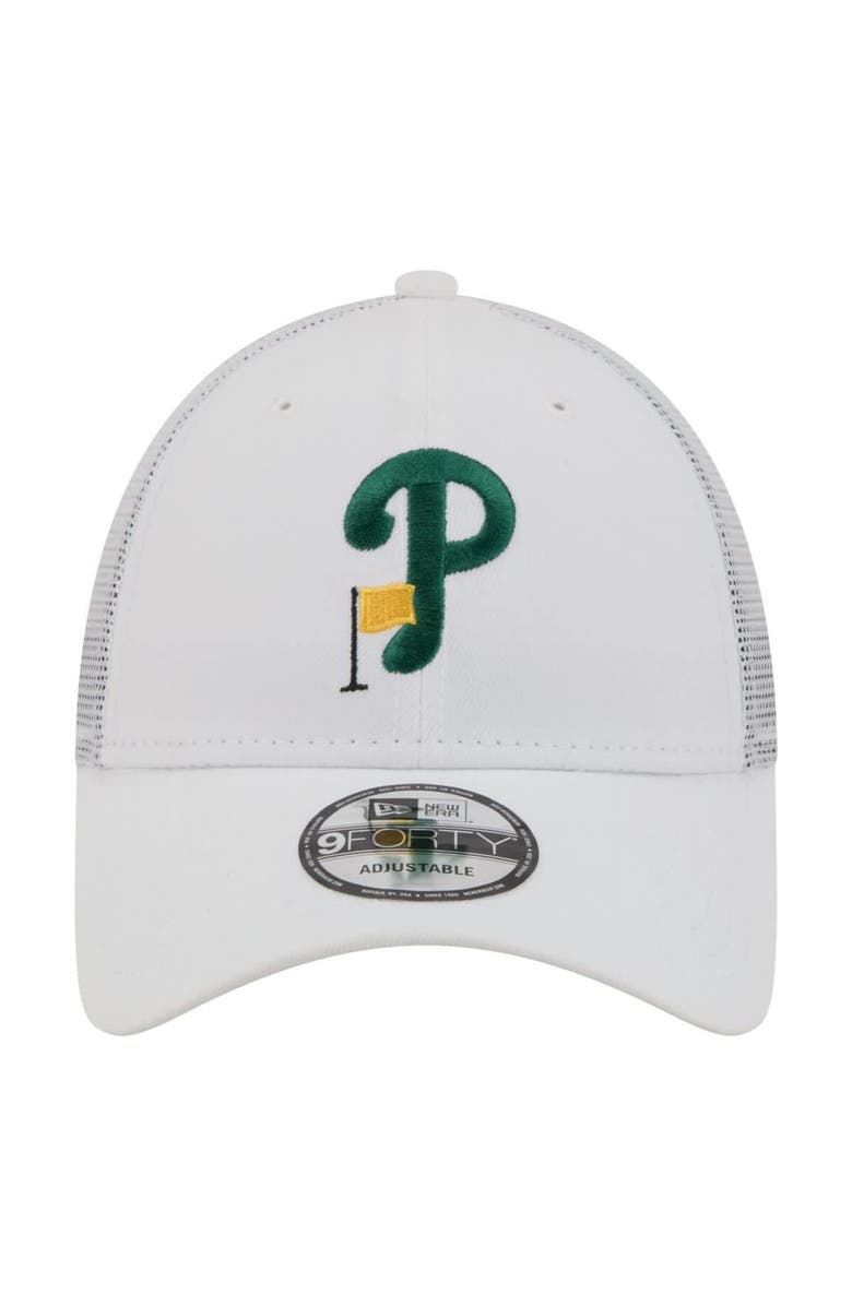 New Era Men's New Era  White Philadelphia Phillies Flag 9FORTY Trucker Adjustable Hat, Alternate, color, White