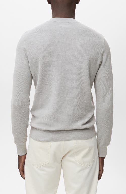 Mango Men's Microstructure Cotton Knitted Sweater In Gray