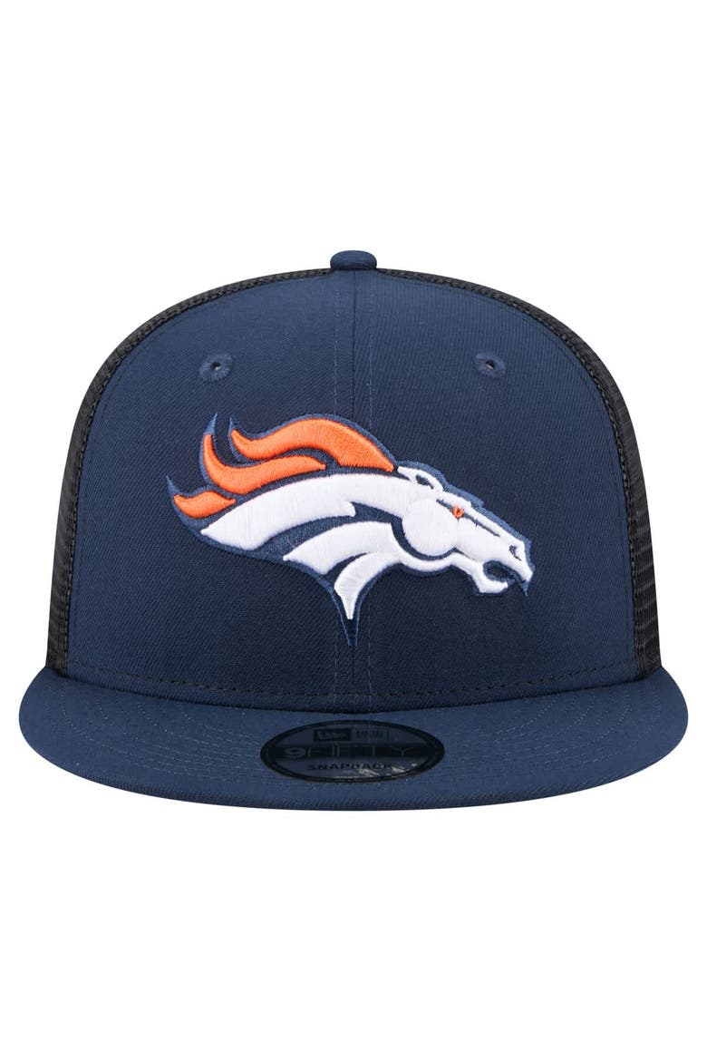 Men's New Era  Navy Denver Broncos Core Team 9FIFTY Trucker Snapback Hat, Alternate, color, Navy