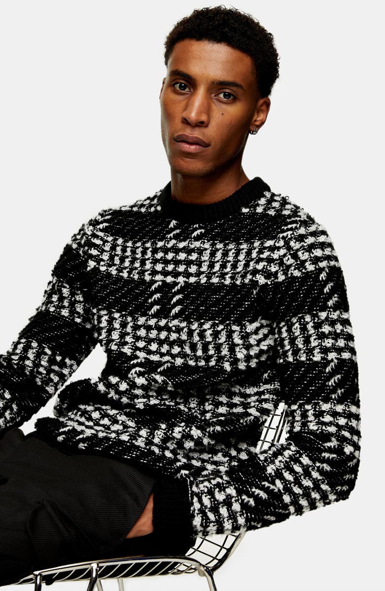 Topman Check Sweater, Alternate, color,