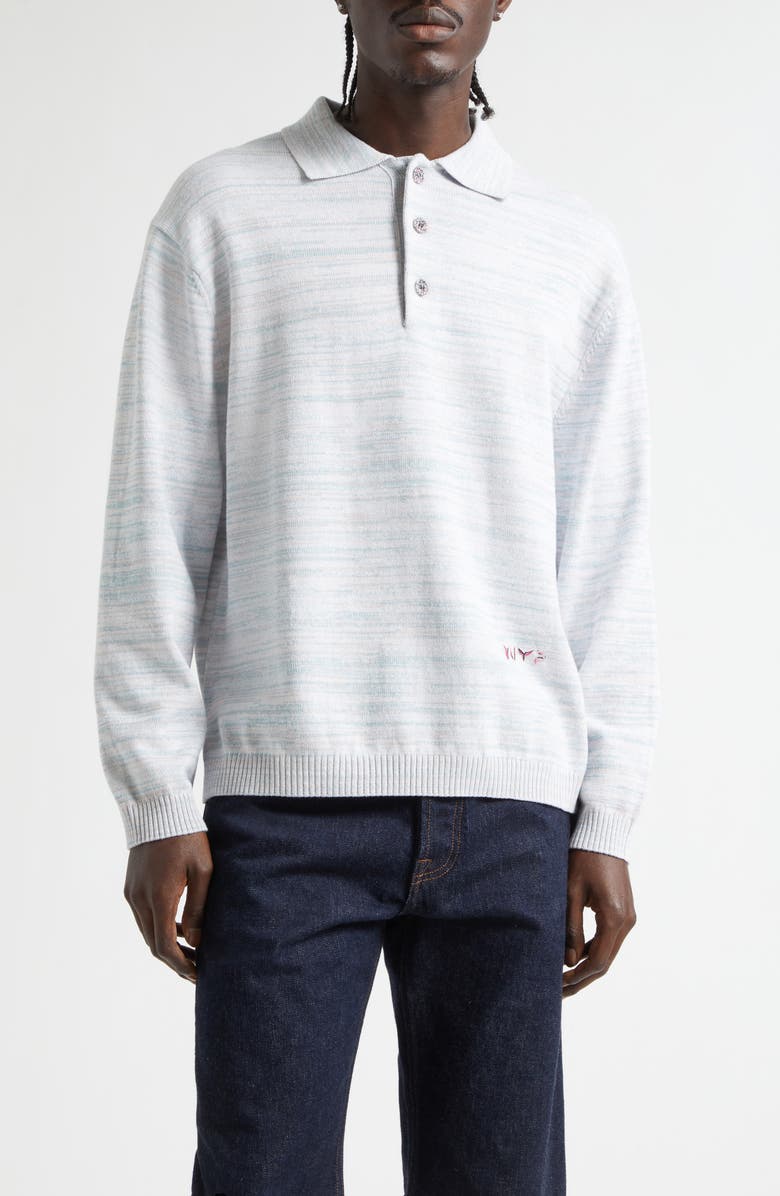 Waste Yarn Project Space Dye One of a Kind Polo Sweater, Main, color, Lights