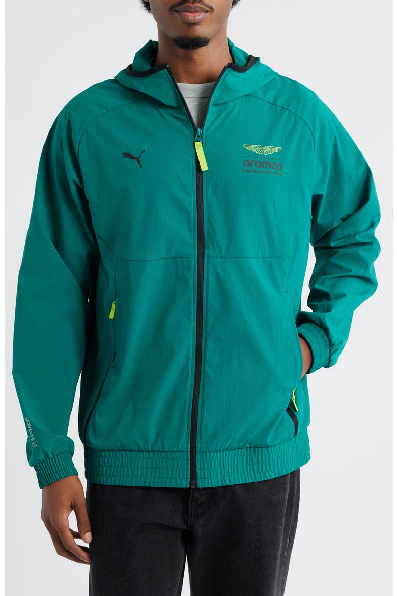 x AMF1 PUMATECH Water Repellent Stretch Nylon Jacket, Alternate, color, GREEN LUX