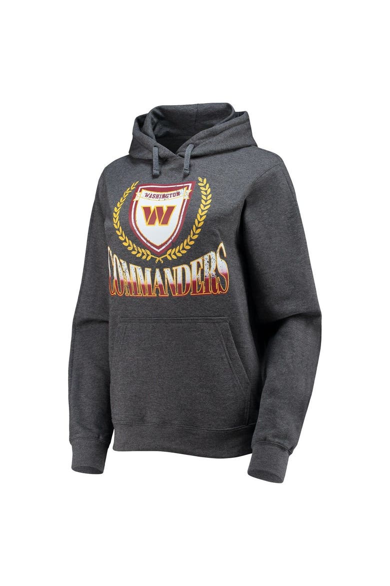 Women's WEAR by Erin Andrews Heathered Gray Washington Commanders Fleece Pullover Hoodie, Alternate, color, Heather Gray