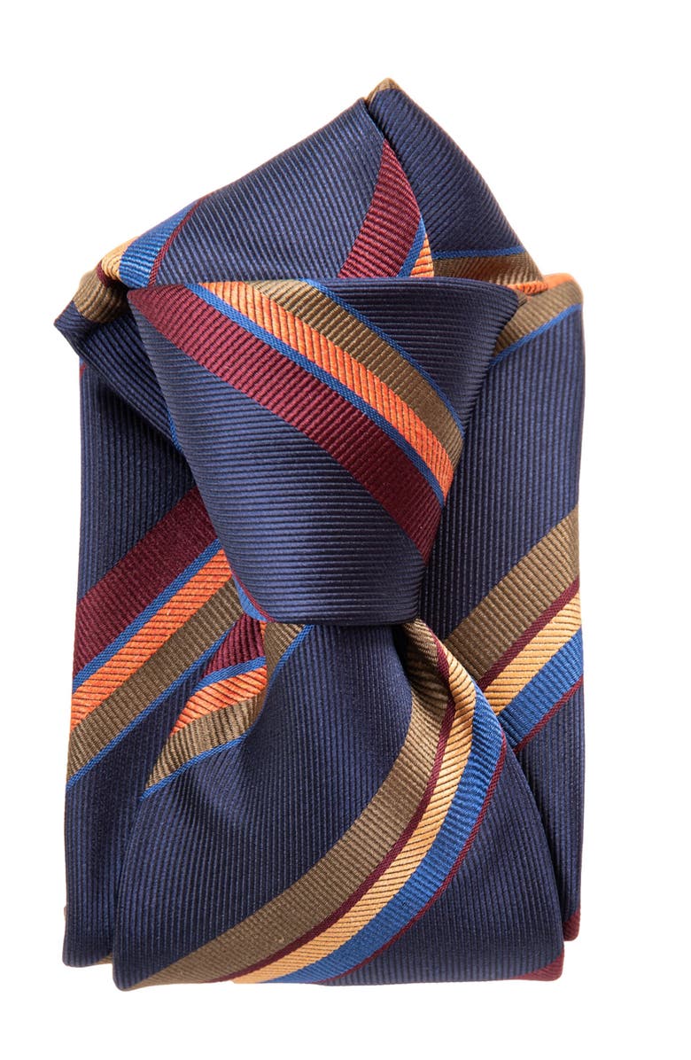 Elizabetta Battisti - Extra Long Silk Jacquard Tie for Men, Alternate, color, Navy