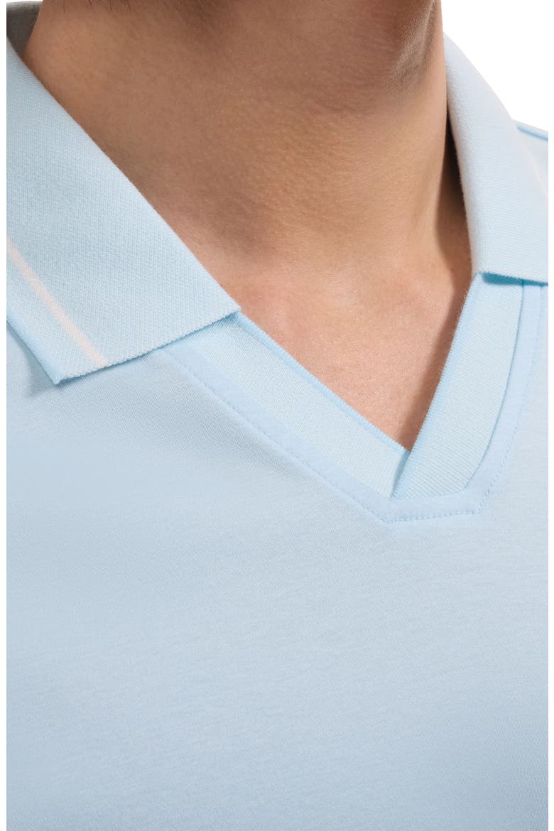 Pima Cotton Johnny Collar Polo, Alternate, color, SEA SPRAY