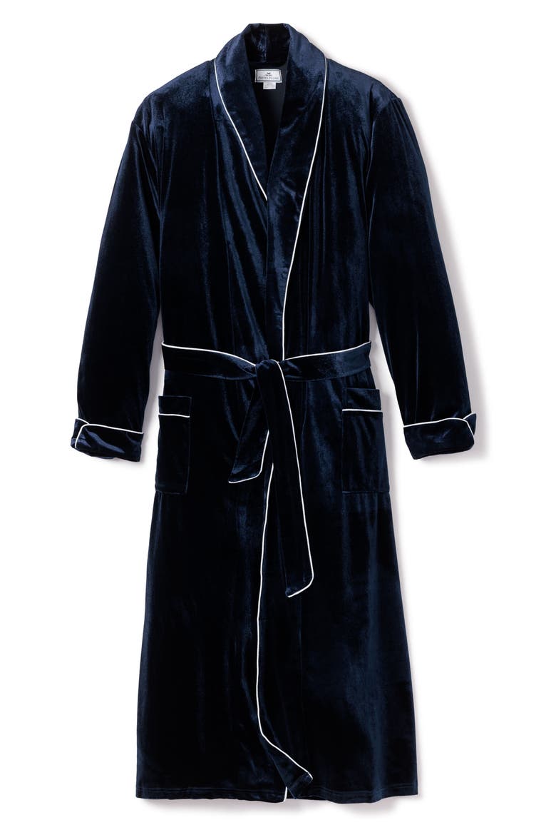 Navy Velour Robe, Main, color, NAVY
