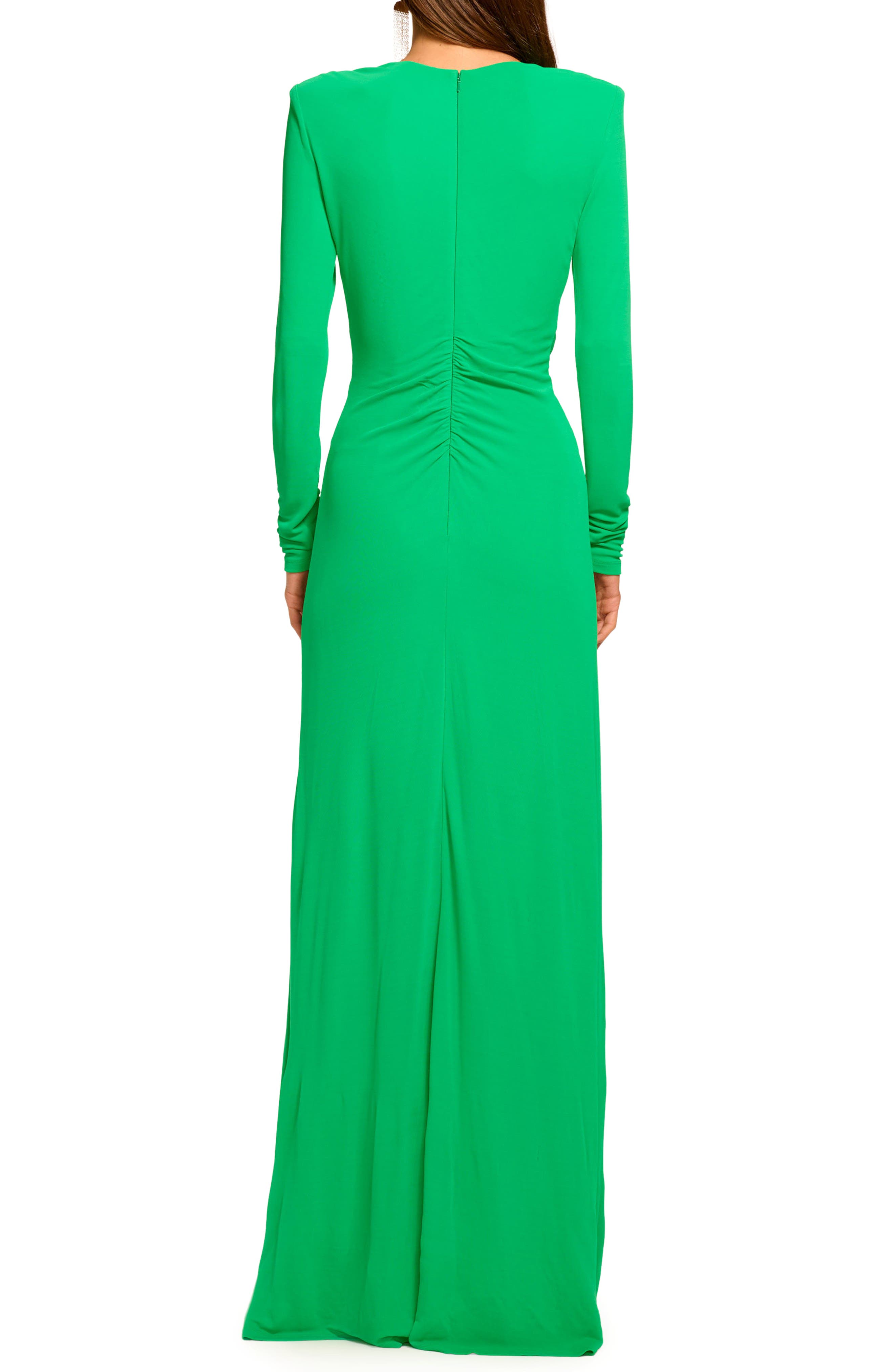 Martini Plunge Neck Long Sleeve Gown - image 2
