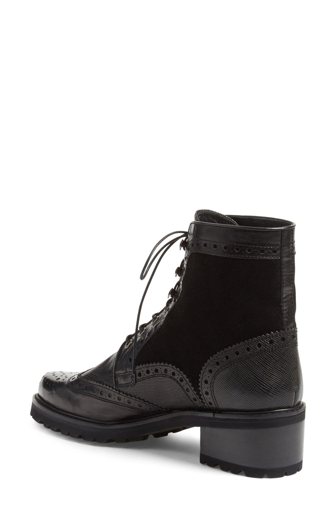 Stuart Weitzman 'Brogen' Wingtip Boot, Alternate, color, 