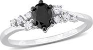 Julianna B. Black & White Diamond Oval Cluster Ring 14k