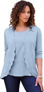 Roaman's Scalloped Cardigan And Tank Set
