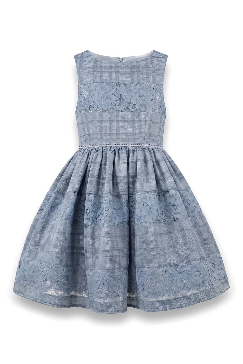 Kids' Isabella Striped Lace Dress, Main, color, BLUE