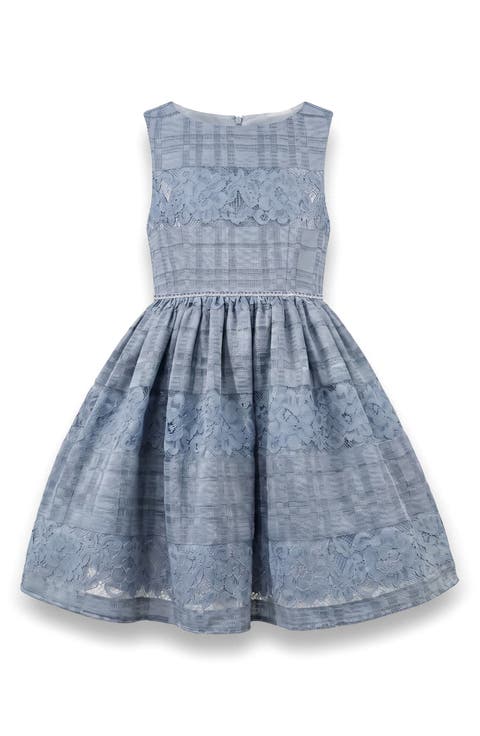 Kids' Isabella Striped Lace Dress