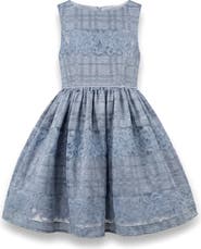 Pippa & Julie Kids' Isabella Striped Lace Dress