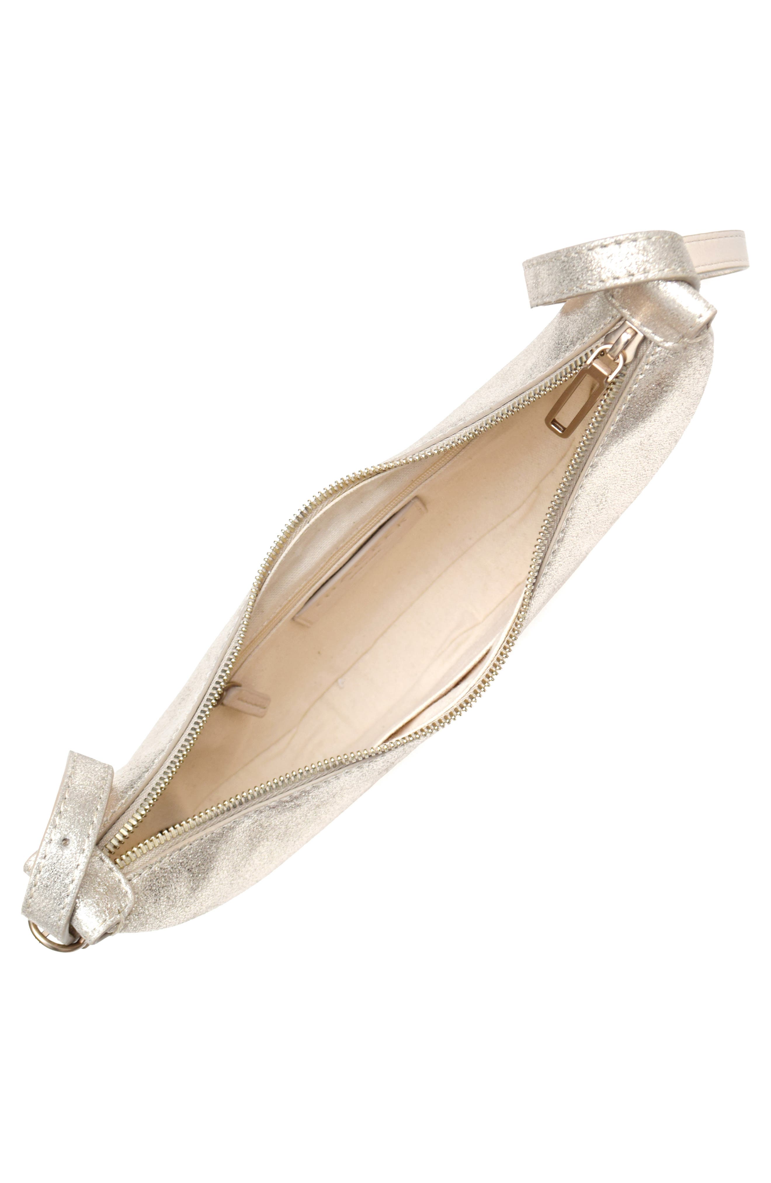 Thacker Silas Shimmer Leather Crossbody Bag, Alternate, color, Champagne