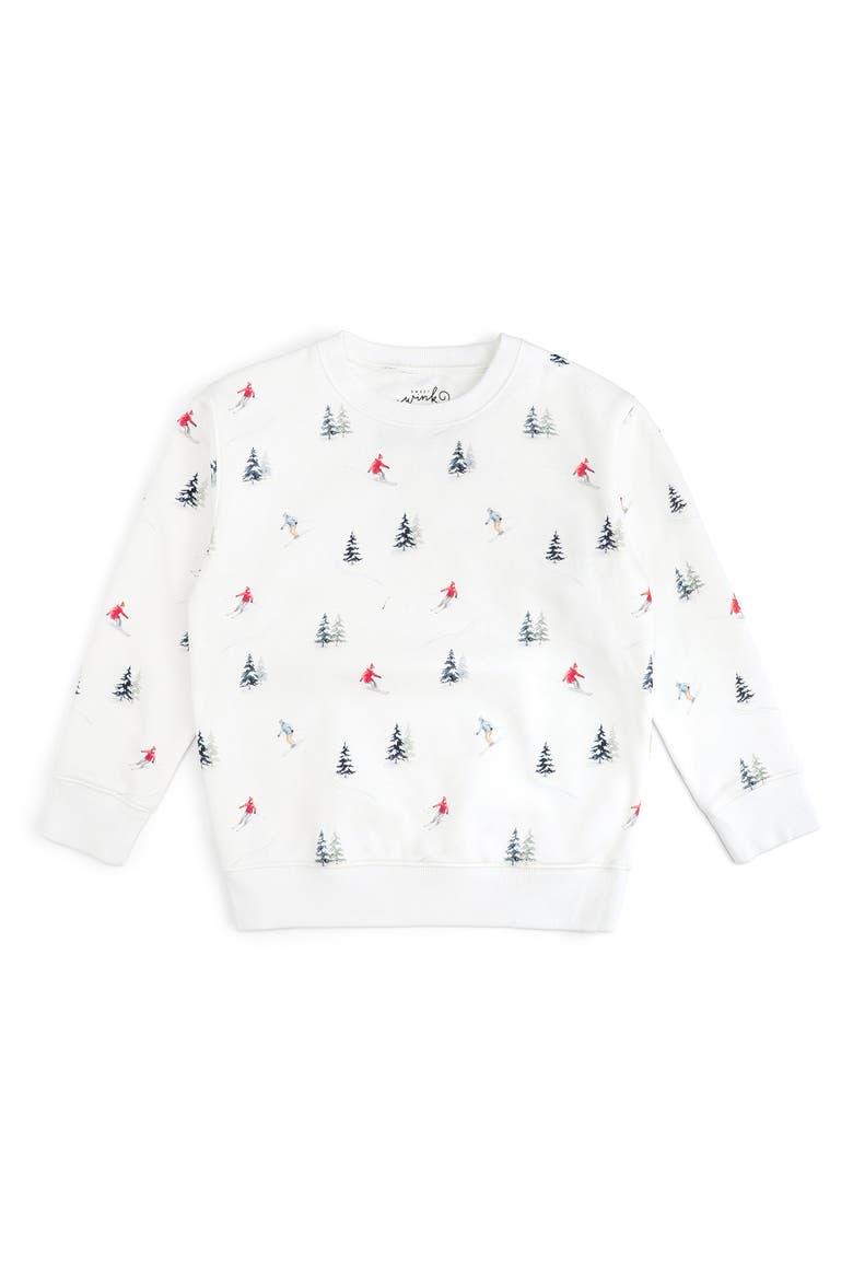 Ski Day Sweatshirt (toddler, Little Kid & Big Kid), Main, color, Ivory