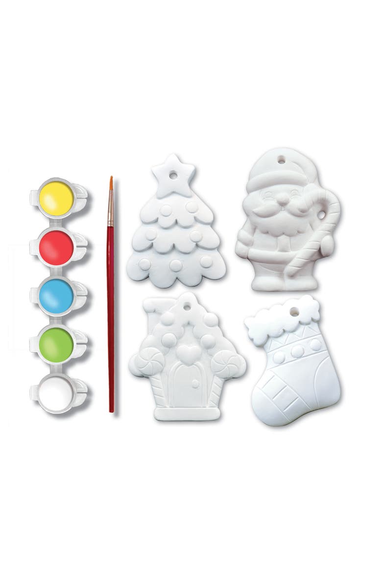 Holiday Ornaments 4-Pack Plaster Kit, Alternate, color, Multicolor
