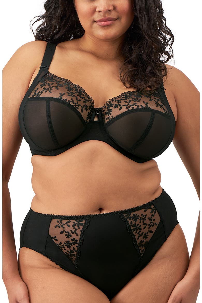 Zarla Full Figure Underwire Bra, Main, color, BLACK