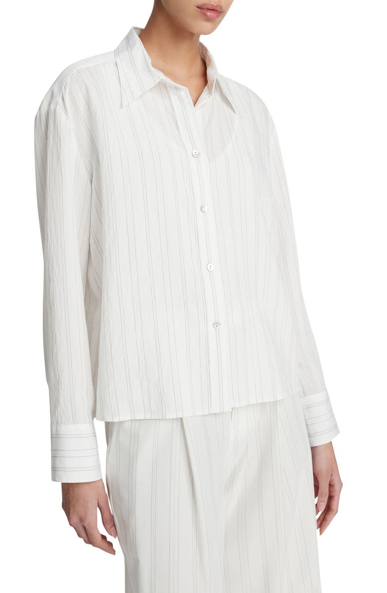 Vince Stripe Crop Button-Up Shirt, Alternate, color,
