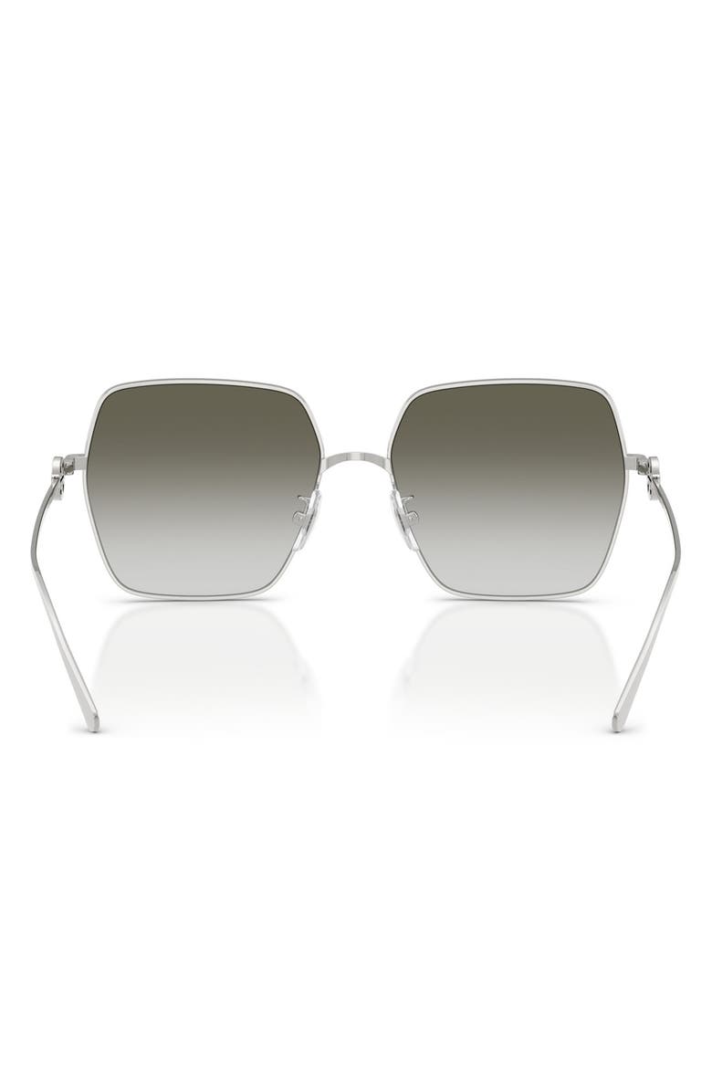 Tory Burch 58mm Gradient Square Sunglasses, Alternate, color, Silver / Grey Green Gradient