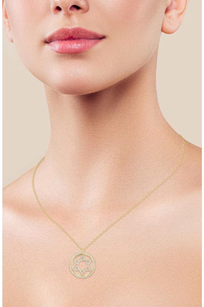 Star of David Pendant Necklace, Alternate, color, GOLD
