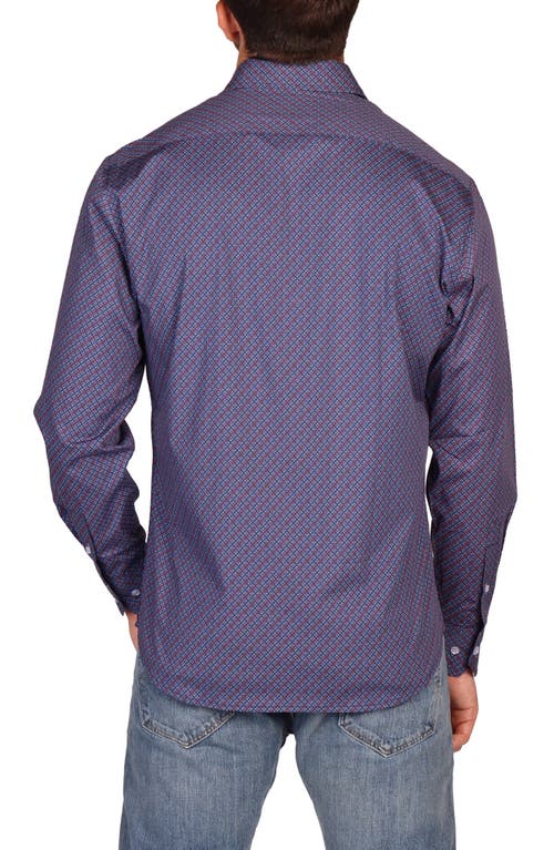 Tailorbyrd Classic Fit Stretch Cotton Button-down Shirt In Purple
