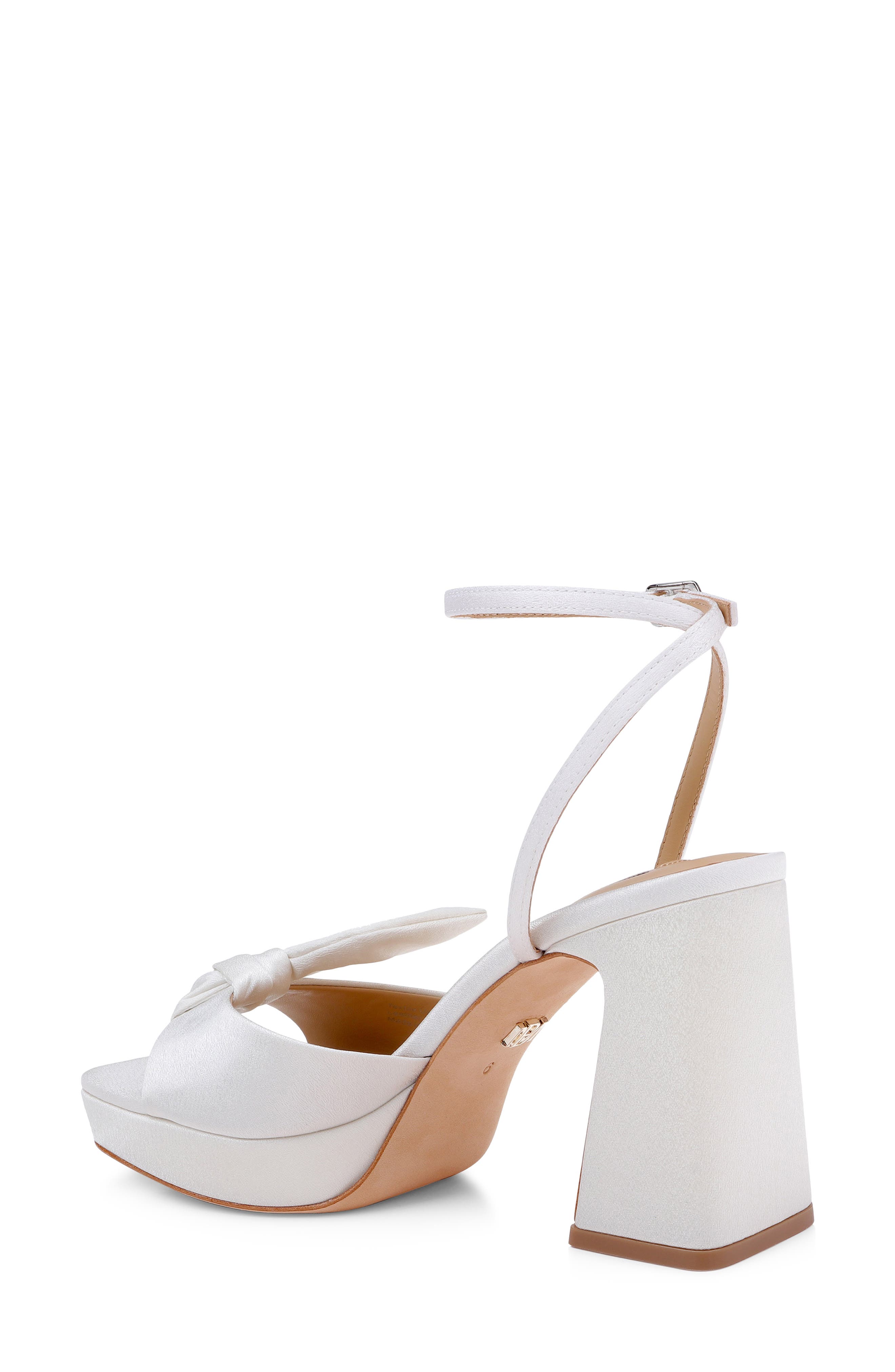 Badgley Mischka Collection Yuki Ankle Strap Platform Sandal, Alternate, color, White Crepe