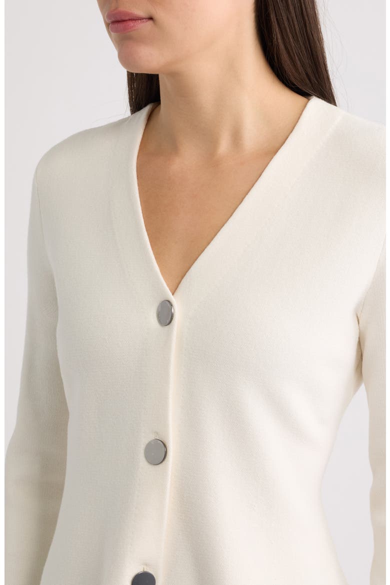 Peplum Cardigan, Alternate, color, WHITE DOVE